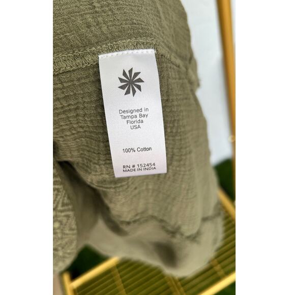 NWT Anthropology by Caite Nikola Tunic Olive Color Size XL Raw Hems - Picture 12 of 14